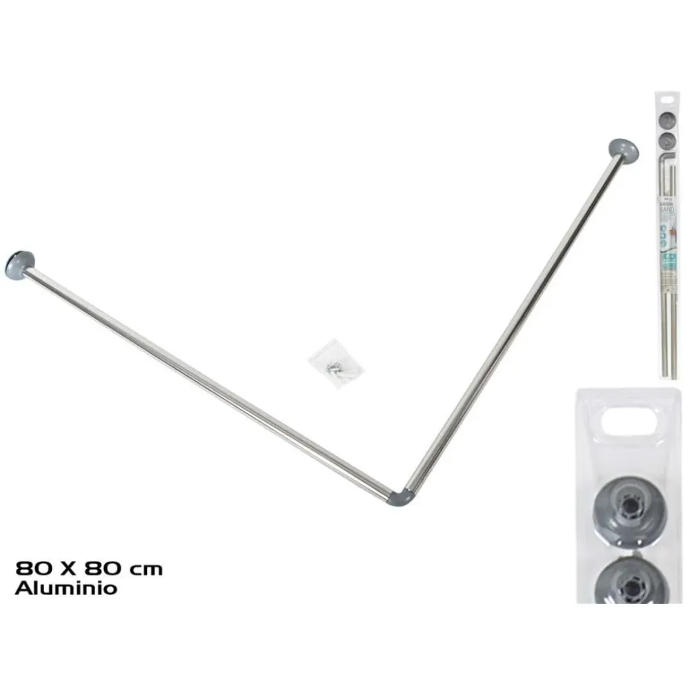 Barra de Baño Esquinera 80 x 80 cm Cromada 2B-05-C