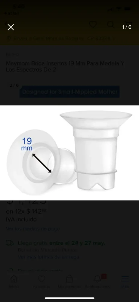 Inserto para copa 15mm maymom
