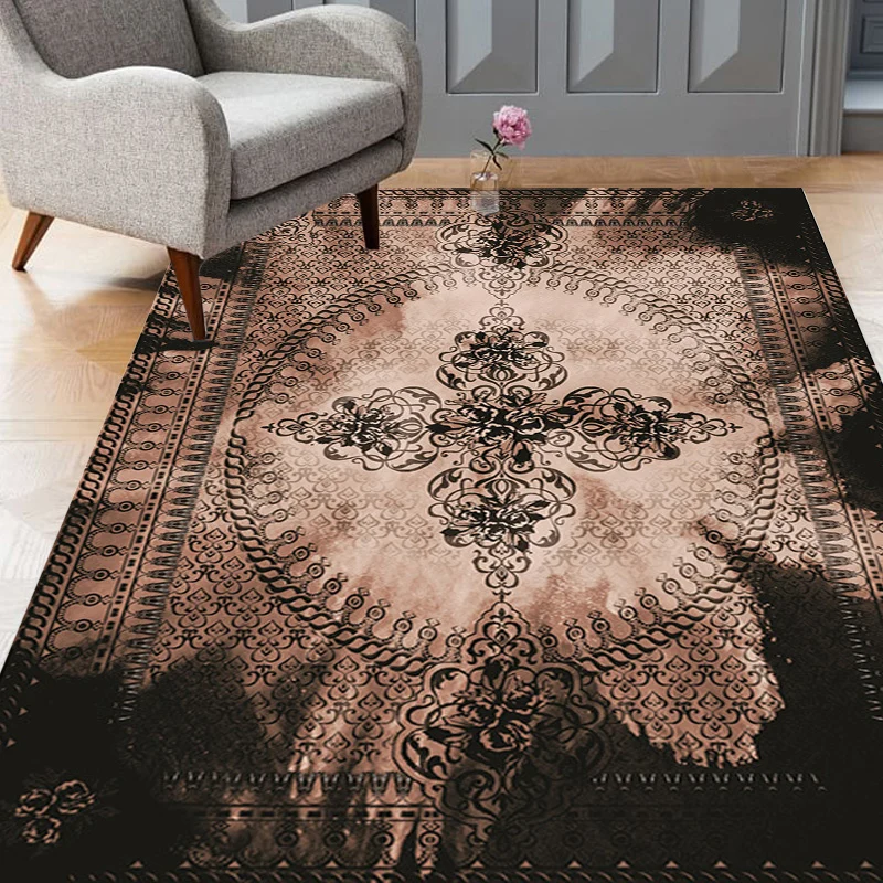 Cera para acabado de Tappeto marocchino con motivo Azulejo Tappeto poliestere multicolore nero Tappeto lavabile antiscivol...