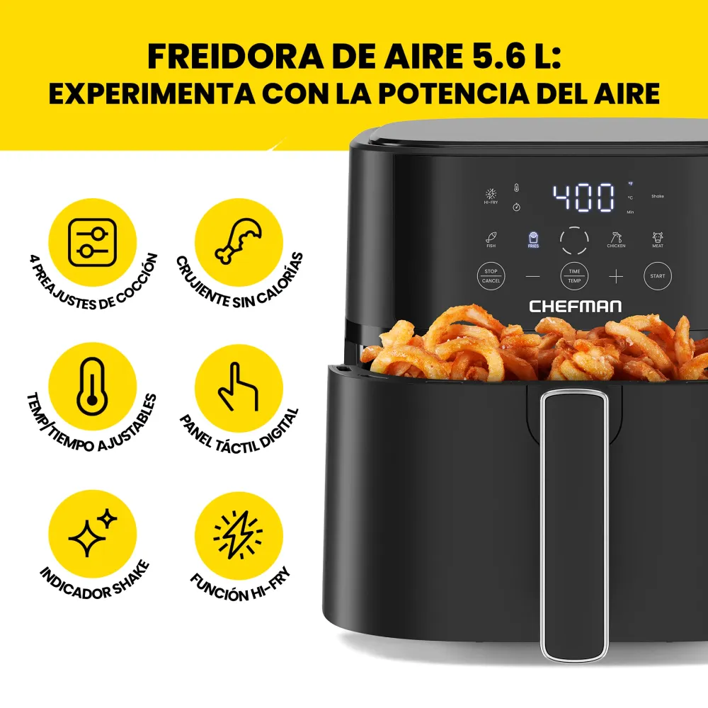 Chefman - Freidora de Aire Digital de 5.7 L Chefman Mexico