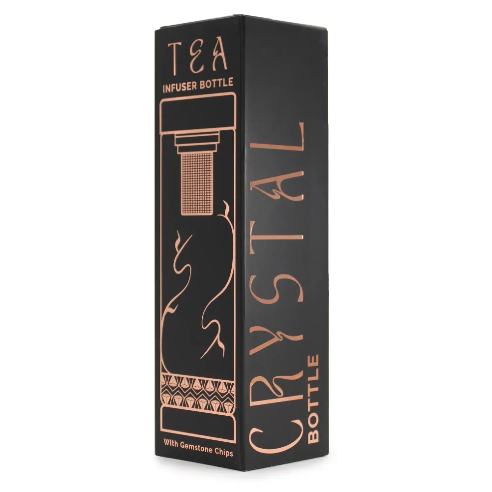 Botella de Cristal para Infusión de Té - Oro Rosa - Ónix Awartisan