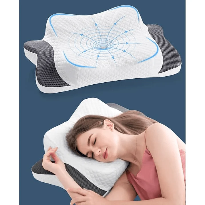 Almohada de Espuma Viscoelástica, Almohada Cervical para Alivio del Dolor de Cuello