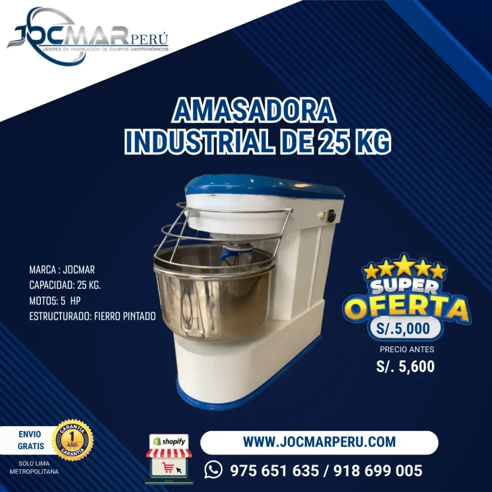 AMASADORA INDUSTRIAL 25 KG JOCMAR PERÚ