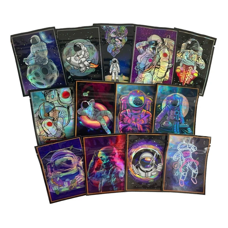 50 Bolsas De Mylar Diseños Colores Cierre Cremallera No Olor Aleatório MA Store