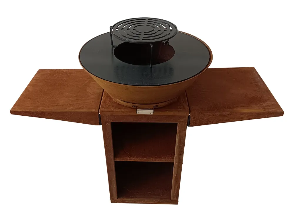 Barbacoa de acero corten con plancha de 60 cm Firstline España