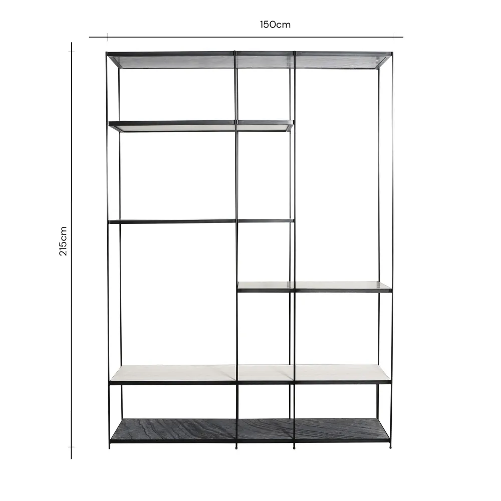 Estante de pared de mármol - Berlín - Mármol blanco - 215 cm