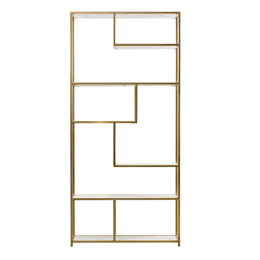 Perchero de Pared Dorado - Emily - Mármol Blanco/Oro - 219 cm