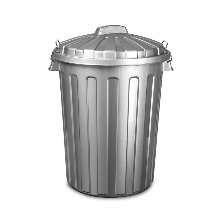 CUBO DE BASURA 70L Plata PlasticForte