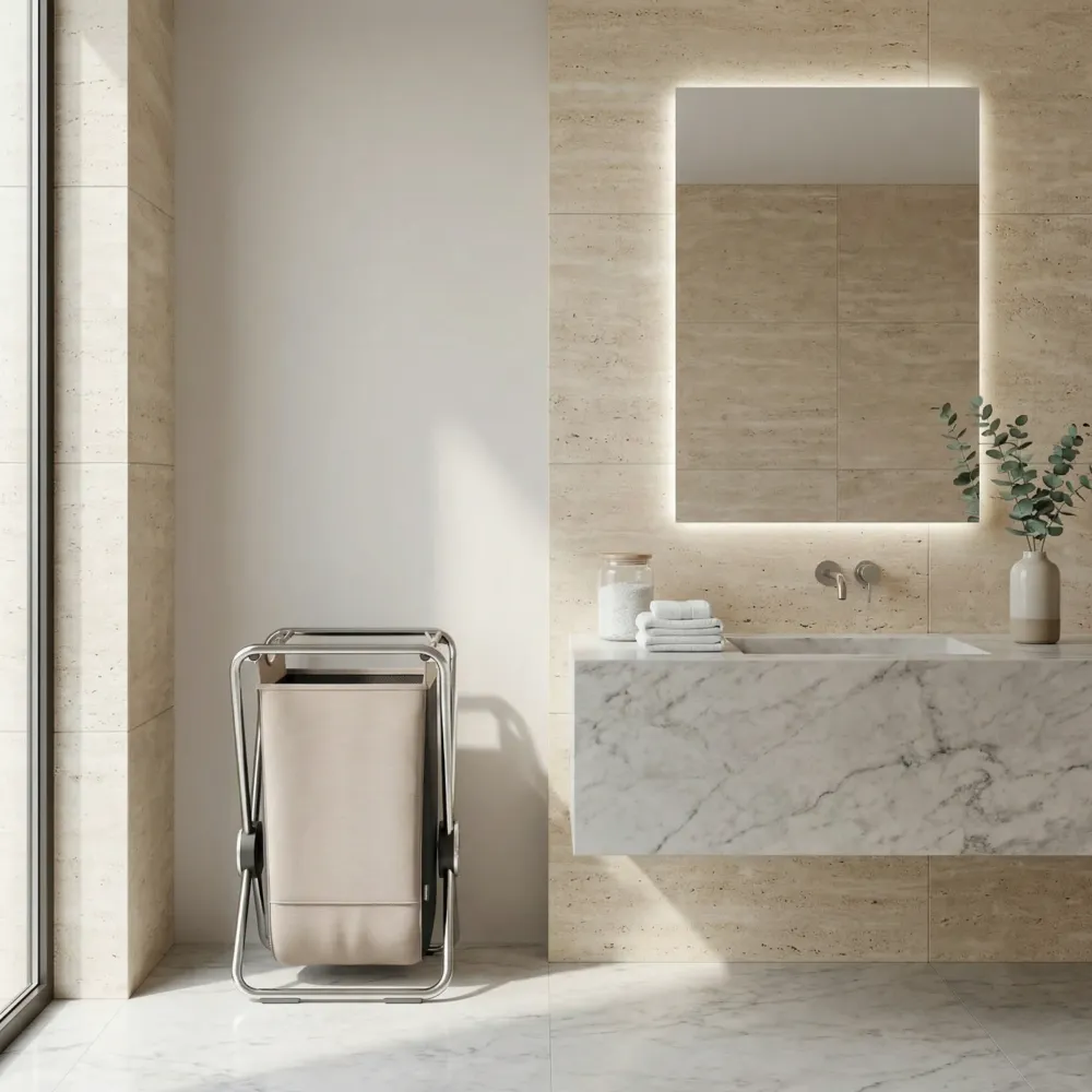 cesto para colada con soporte en x simplehuman