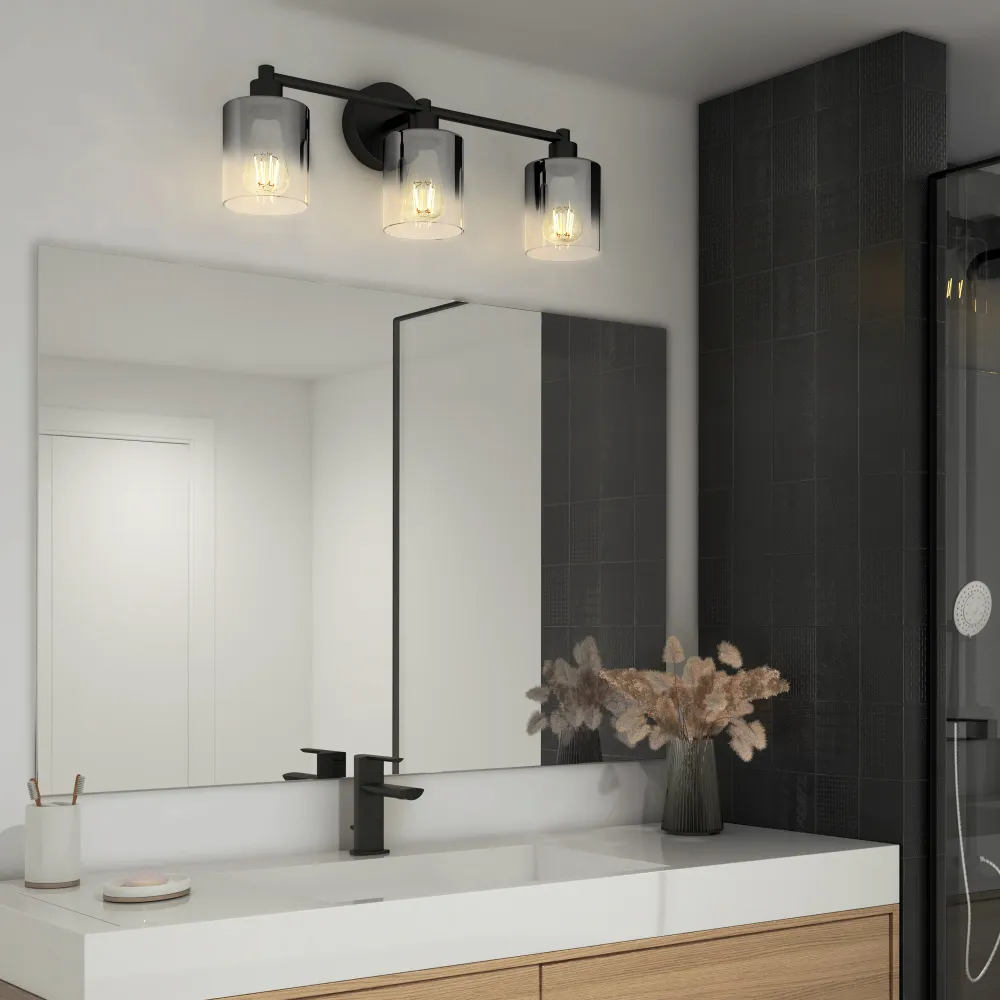 Haze aplique de baño moderno de 3 luces vidrio