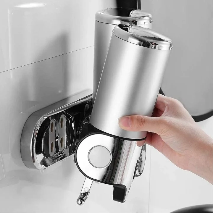 SOAPFORT – Dispensador de jabón de alta calidad, montado en la pared, con un elegante diseño de acero inoxidable Plata Art...