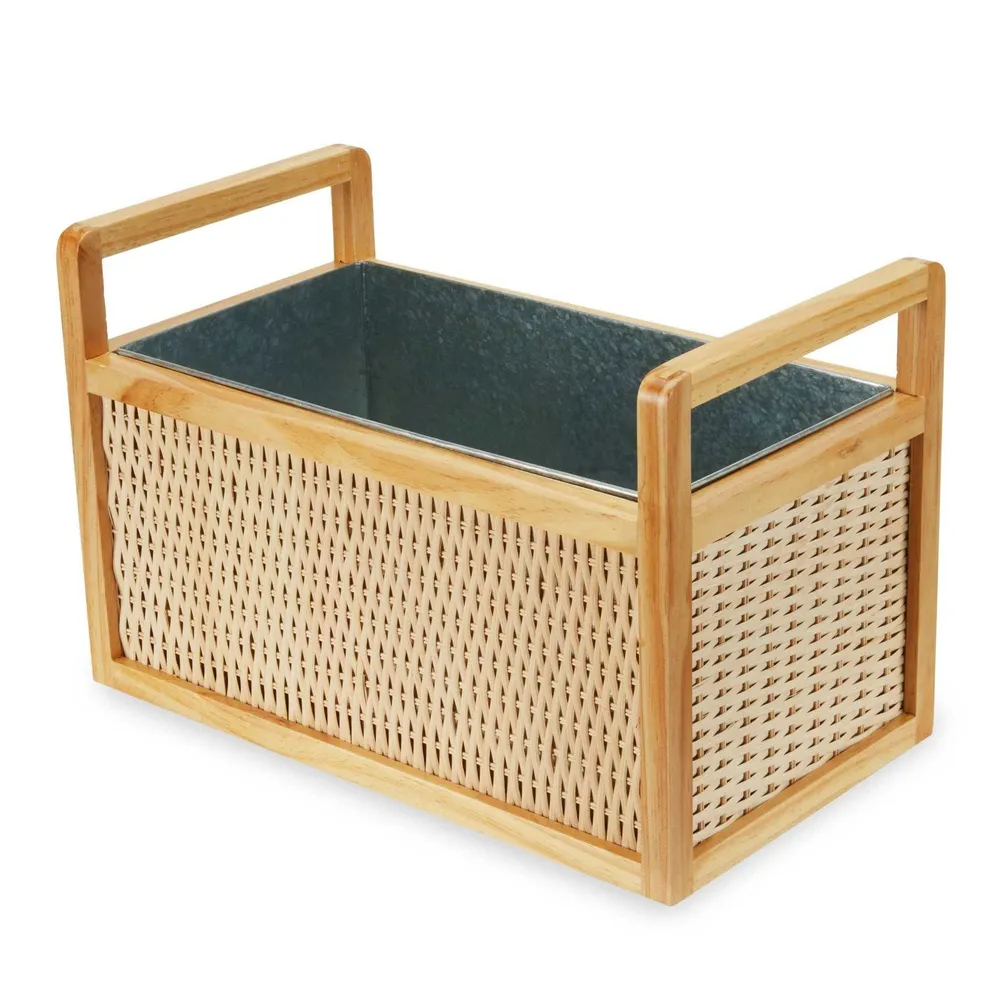 Rattan and Wood Beverage Tub Twine