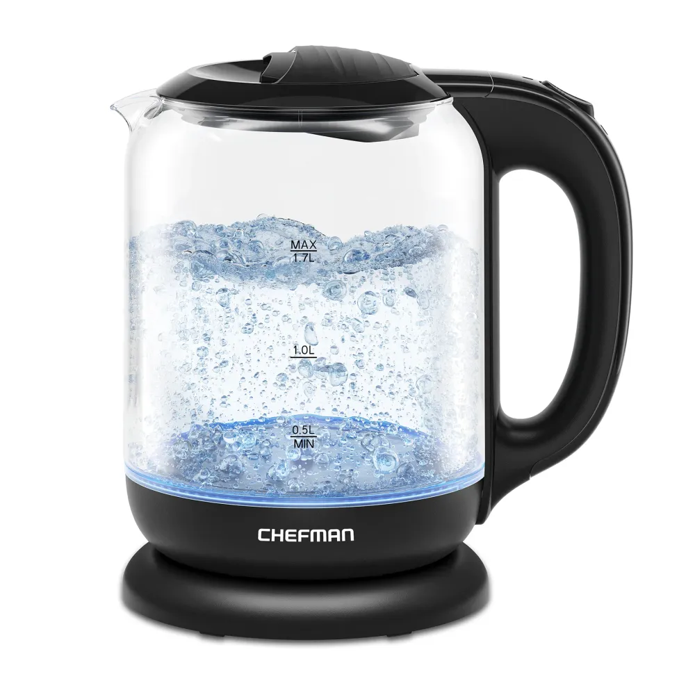 Chefman - Hervidor eléctrico de Cristal - 1.7L