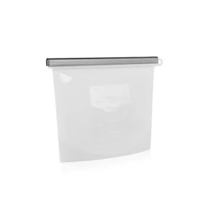 Bolsa de Silicon Antiderrame Reutilizable Blanco