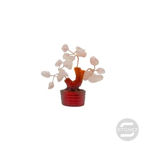36292-04 Bonsái En Resina Cuarzo Rosa 8 x 3,5 Cms Aprox.