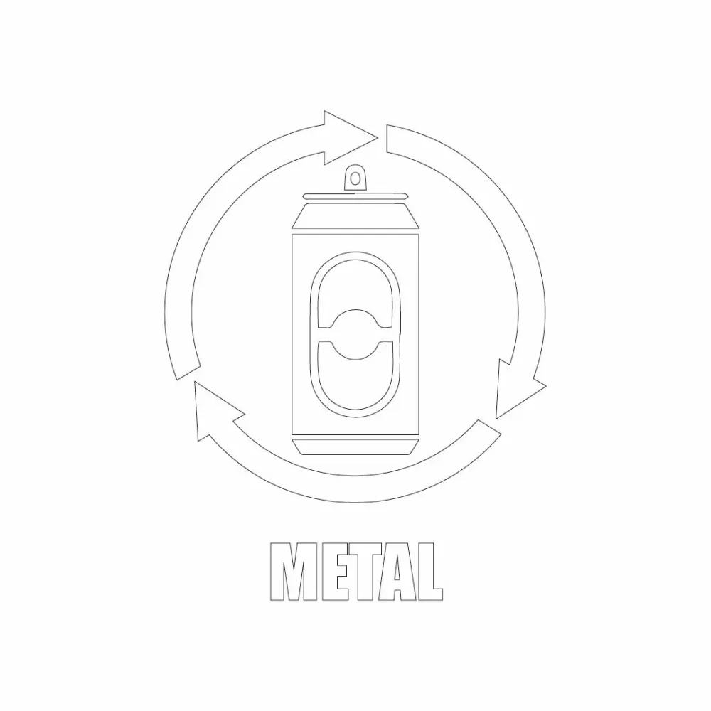Vinil para bote de basura para metal Blanco