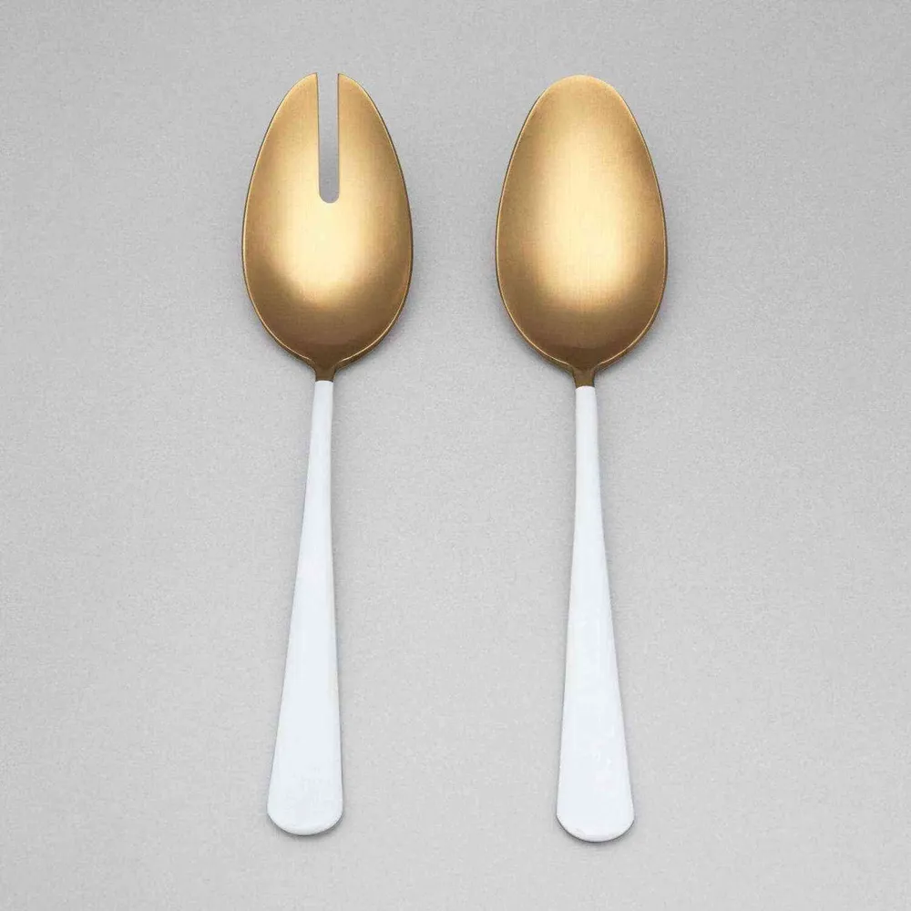 Cucharas para servir: doradas y blancas Fable