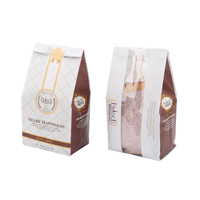 La categorí alimenticia se lleva el bolso biodegradable del empaquetado del pan de la panaderí de la tostada del papel de...