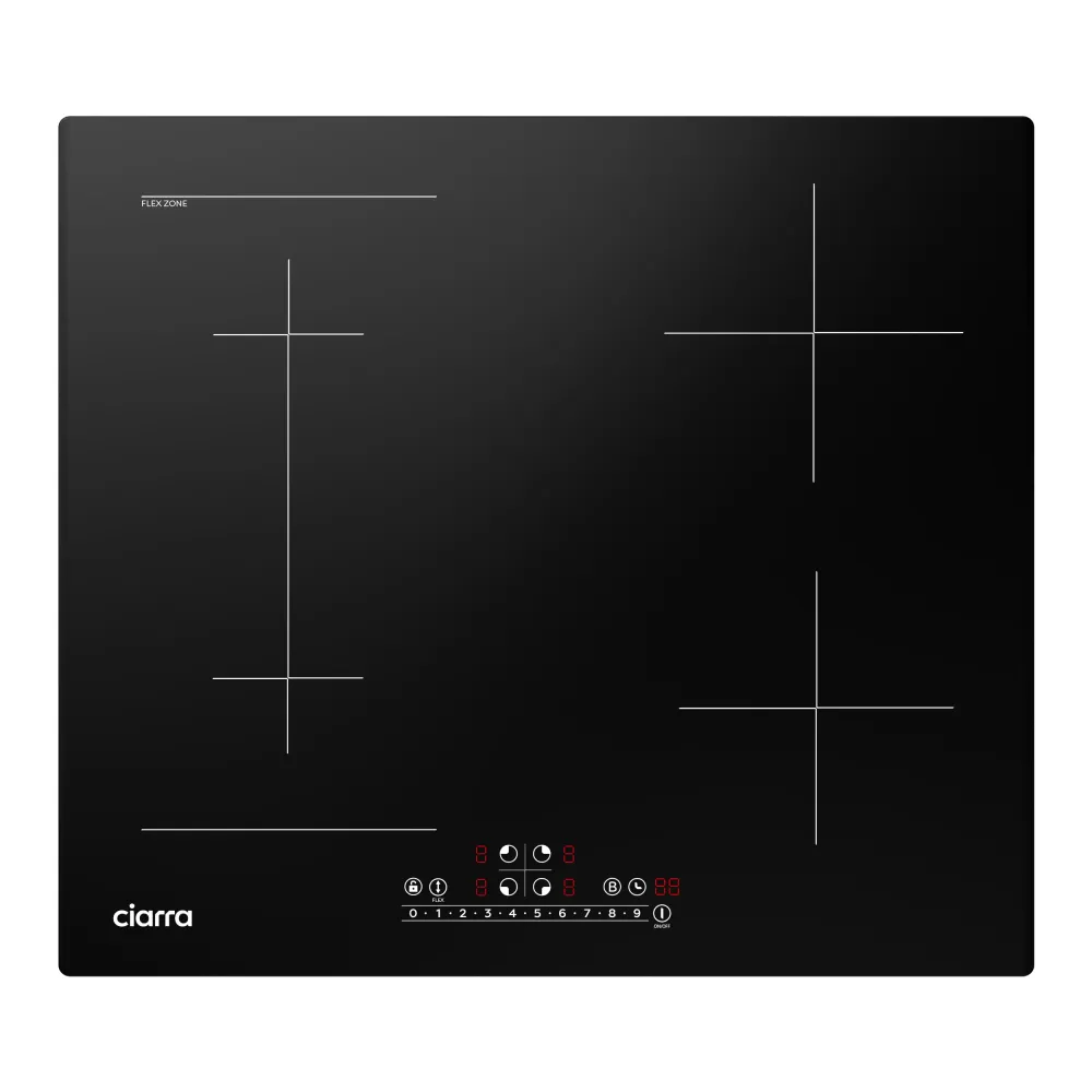 Placa de Inducción Integrada CIARRA 4 Zonas con Boost y FlexZone CBBIH4BF-OW