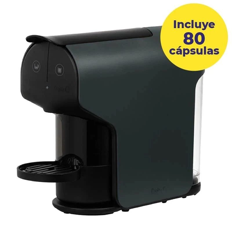 Cafetera de Cápsulas Delta Quick Negra + 80 Cápsulas QALIDUS | Espresso y Café Largo Depau