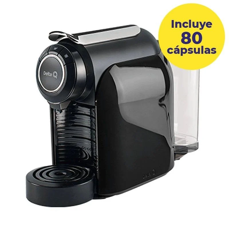 Cafetera Delta Q Qool Evolution Negra + 80 Cápsulas QALIDUS | Espresso y Café Largo Depau