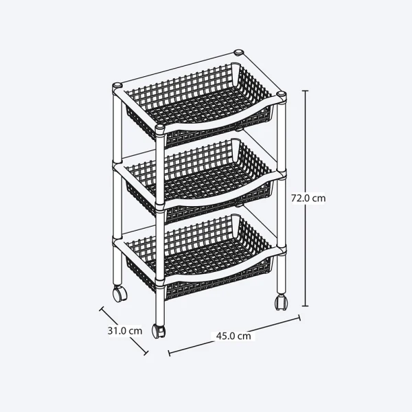Canasta móvil rectangular de Rimax
