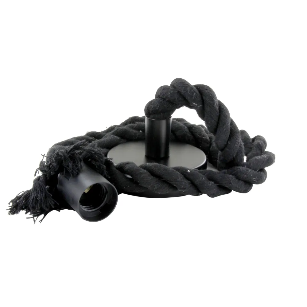 Kit de lámpara colgante de cuerda - negro
