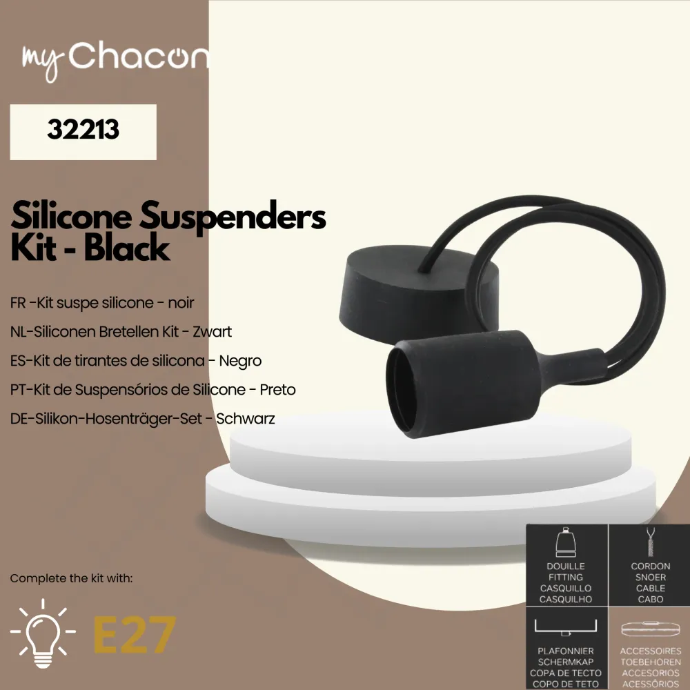 kit de lámpara colgante de silicona - negro