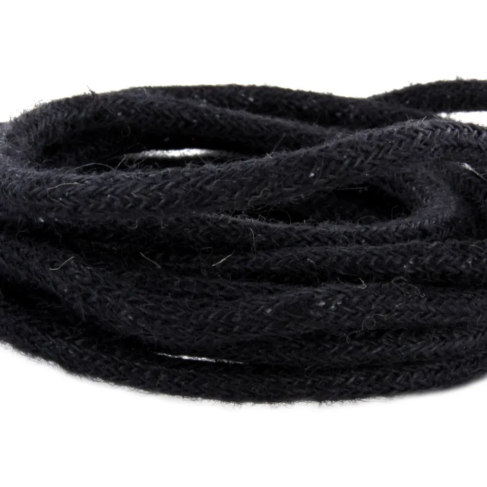 Lámparas colgantes con interruptor de yute negro - 4m