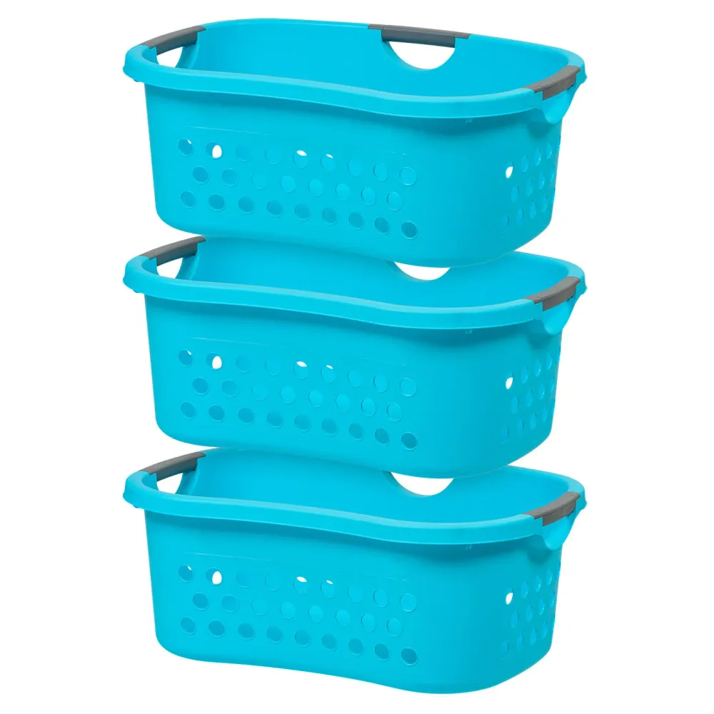 Cesta para la colada con agarre en la cadera, organizador para la colada, cómoda cesta de plástico para la colada con curv...