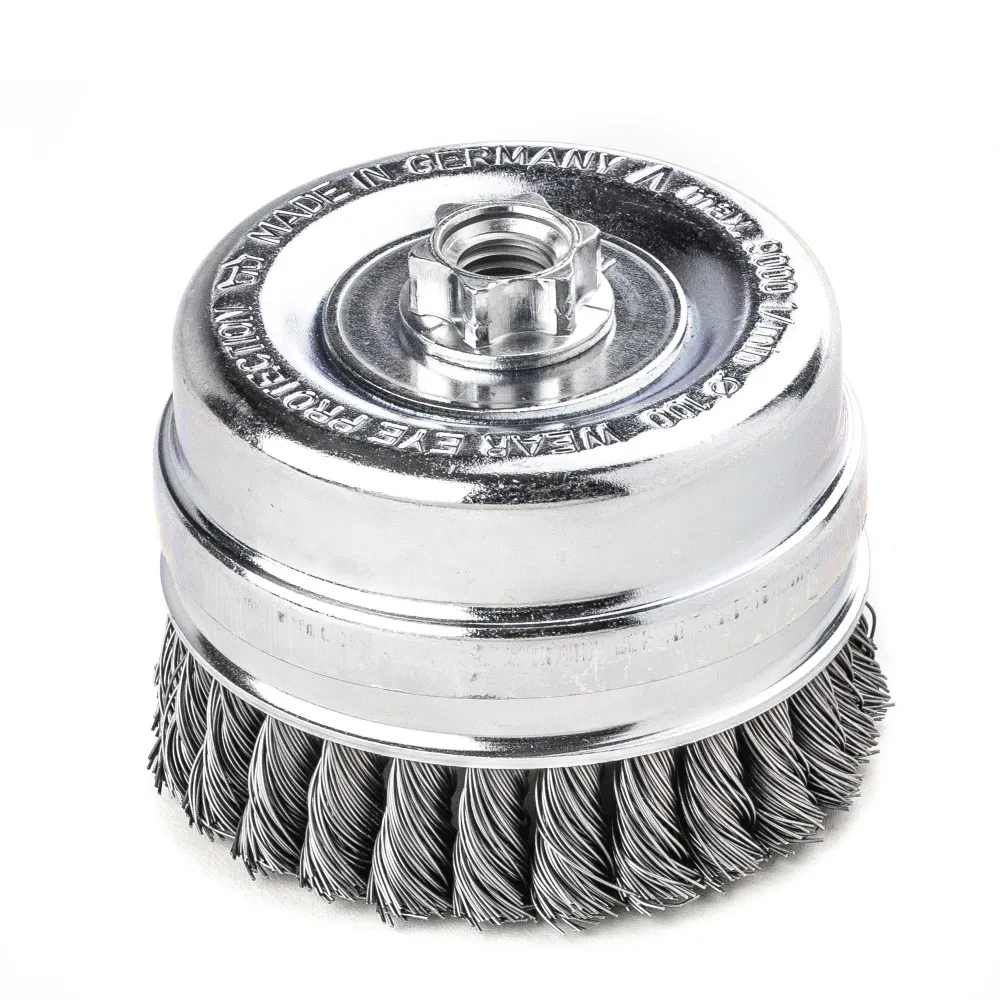 LessMann 487217 - Cepillo taza LessMann 125 mm./M14x2,0 mm. alambre de acero trenzado STH 0,50