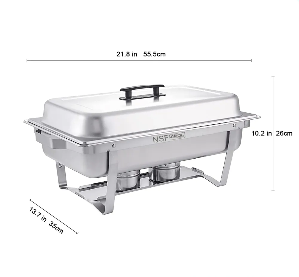 Chafer Bufetera Plegable AROL Completo NSF con 2 Insertos 1/2 x 6 cm Electrodomesticos Olvera