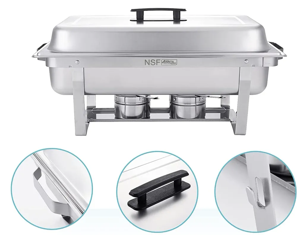 Chafer Bufetera Plegable AROL Completo NSF con 2 Insertos 1/2 x 6 cm Electrodomesticos Olvera