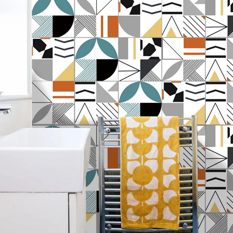 Panneaux de papier peint de formes géométriques, revêtement mural moderne gris pour salon, facile à décoller