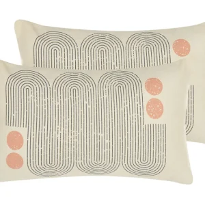 Conjunto de 2 cojines de poliéster/algodón colorido 30 x 50 cm TIARELLA