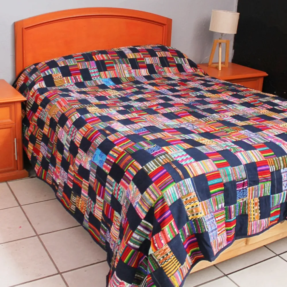 Colcha de Huipil Parches Artesanal King