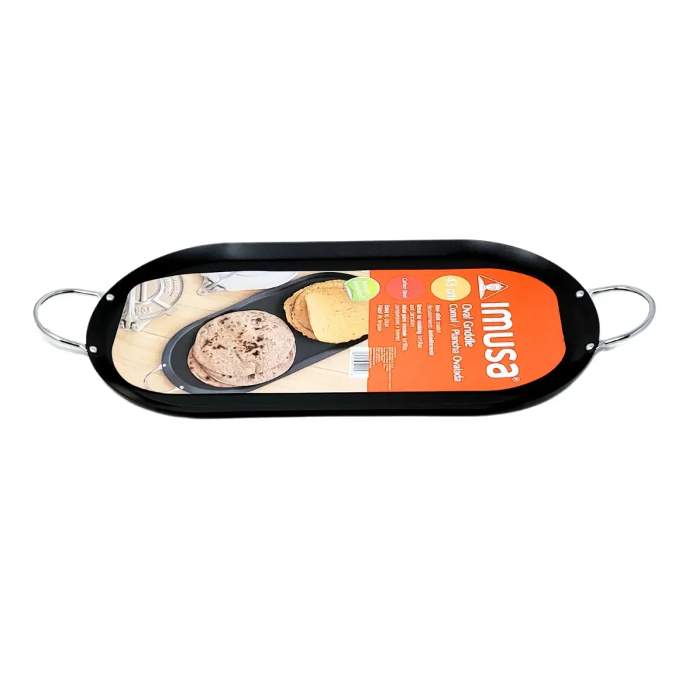 Comal Plancha 17" (43 cm) Ovalada con Antiadherente Negro Imusa MXMIMU-52015 T-FAL