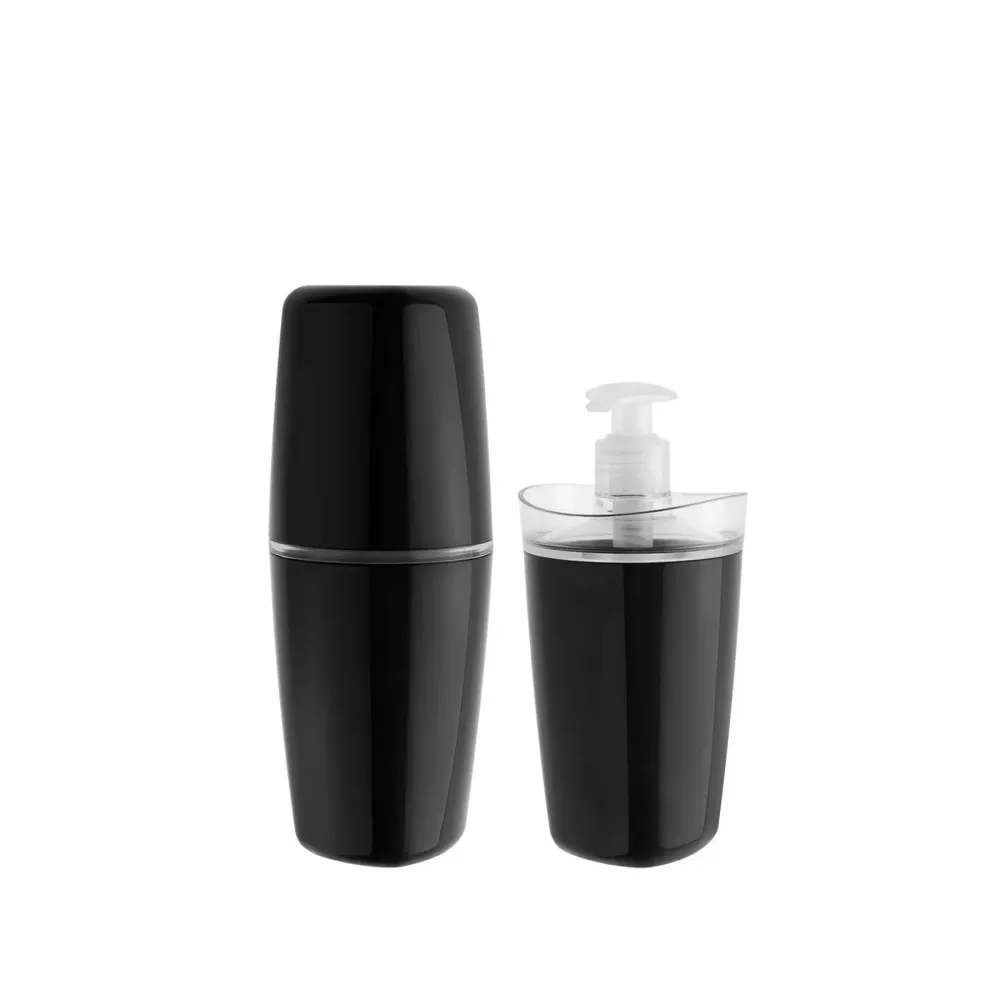 Kit accesorios para baño color negro: portacepillos y jabonera liquido Marketplace - MADECENTRO