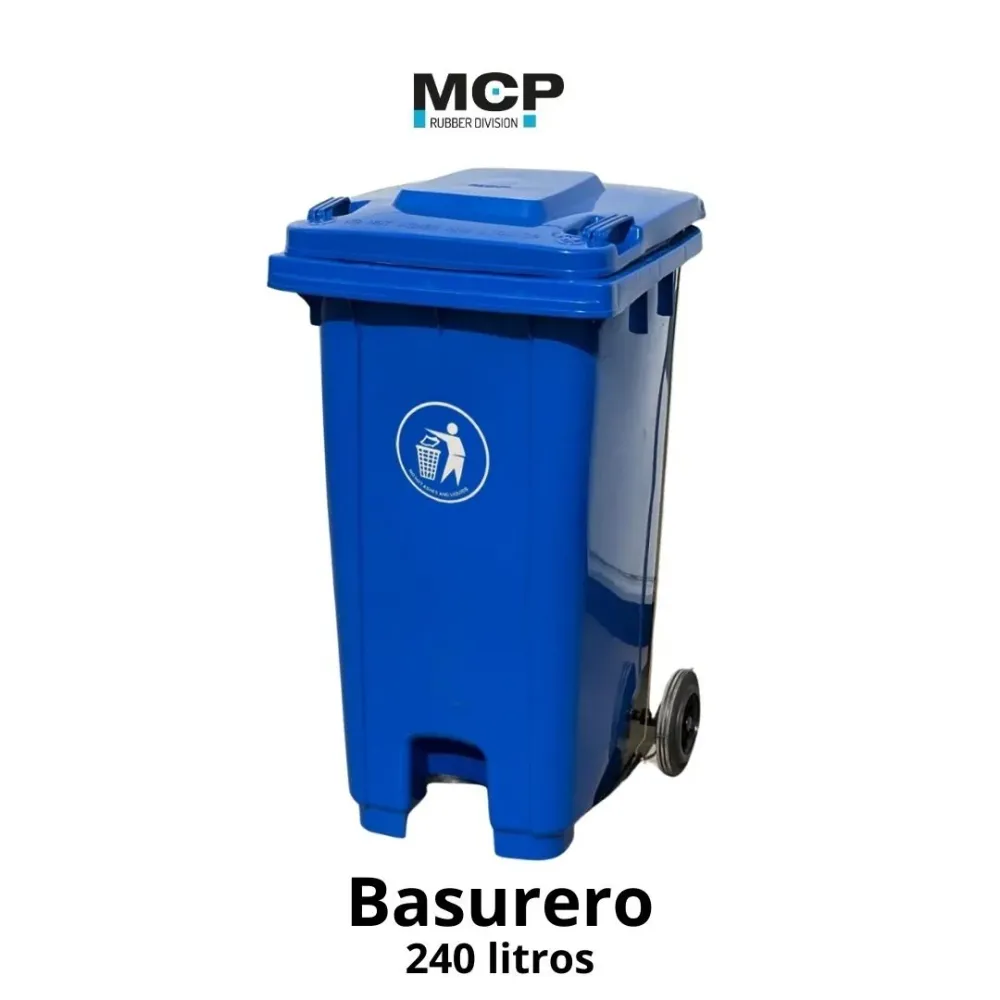 Contenedor de Basura de 240 Litros con Pedal Azul MCP