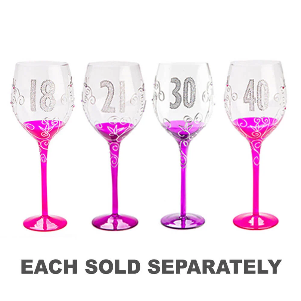 Copa de vino transparente de cumpleaños