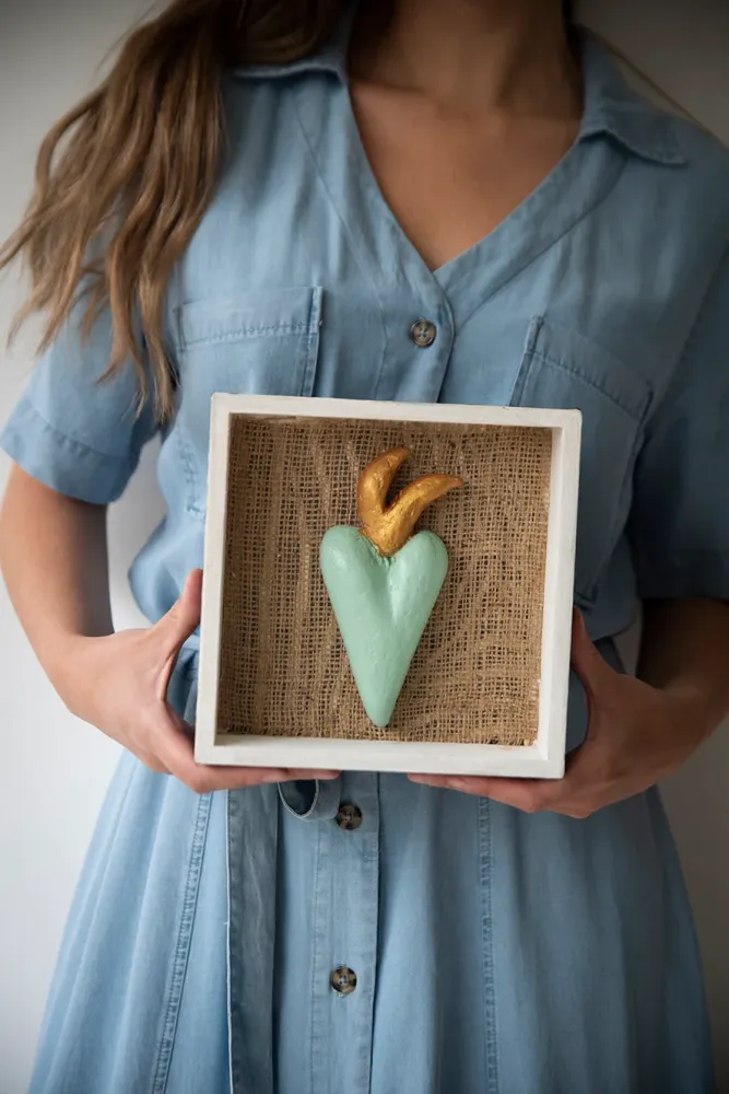 Cuadro Luz de Amor (22 cm) Rosado De Corazón