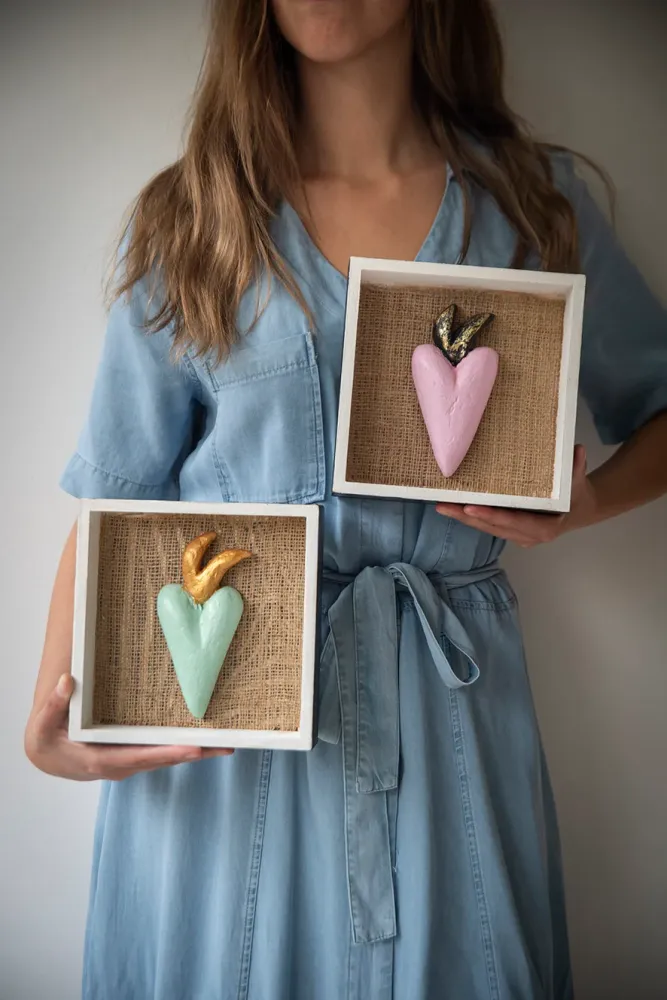 Cuadro Luz de Amor (22 cm) Rosado De Corazón