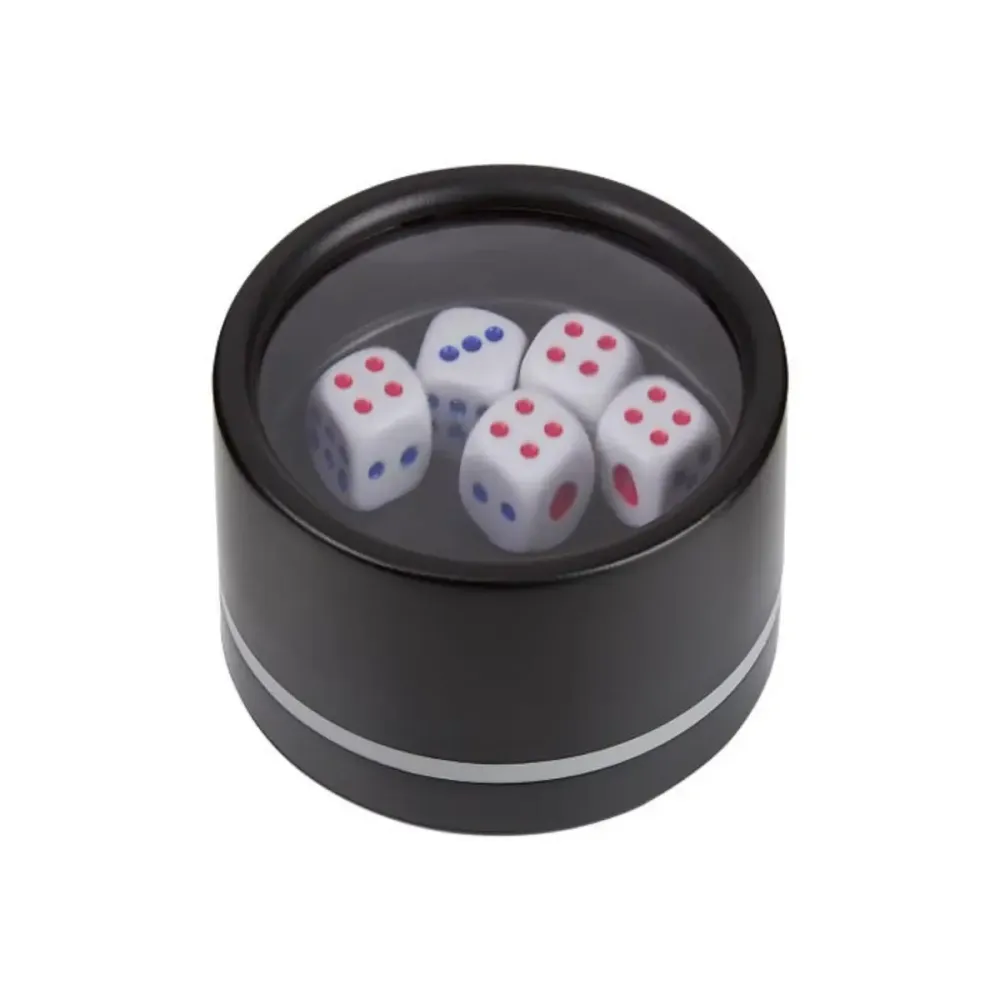 Cubilete Con Dados Juego Mesa Con Destapador Portatil Promoopcion