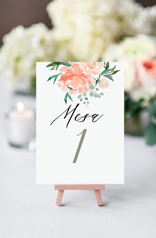 Boda Números de Mesas Zoe Studio