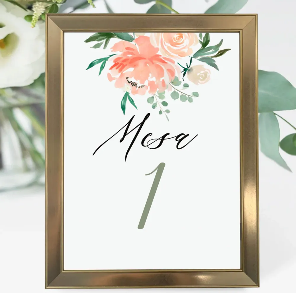 Boda Números de Mesas Zoe Studio