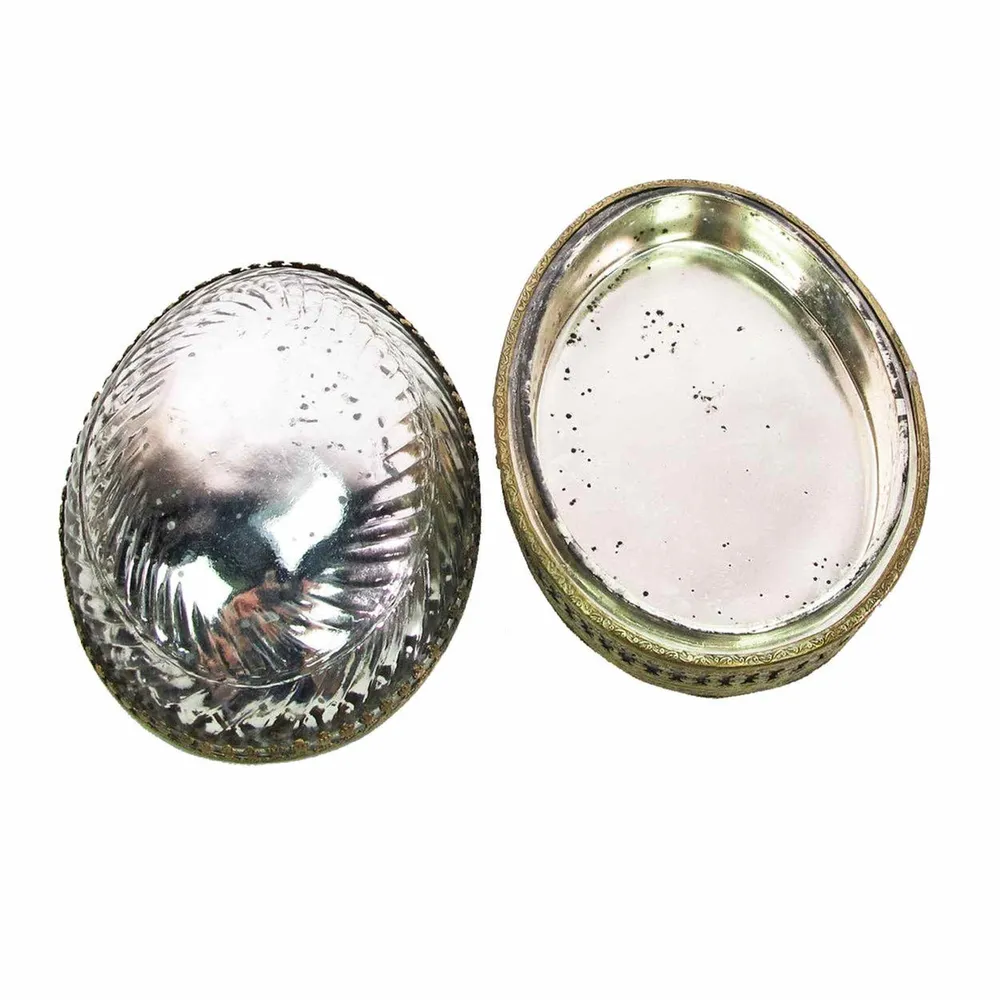 Antique Glass Egg Shaped Box generic