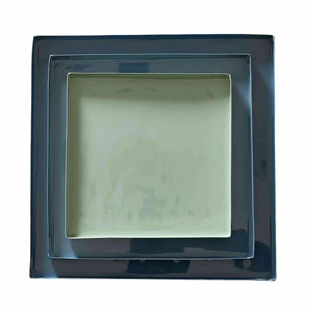 Nested Blue Enamel Blue Square Trays - Set 3 Santa Barbara Design Studio by Creative Brands
