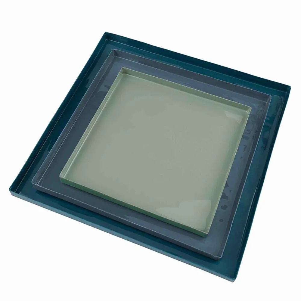 Nested Blue Enamel Blue Square Trays - Set 3 Santa Barbara Design Studio by Creative Brands