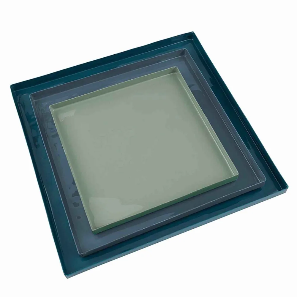 Nested Blue Enamel Blue Square Trays - Set 3 Santa Barbara Design Studio by Creative Brands