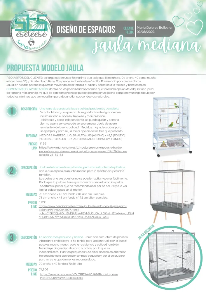 DISEÑO DE ESPACIOS | Jaula esetéese